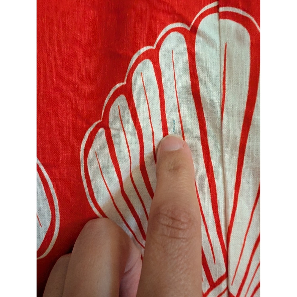 Farm Rio Ainika Shell White Maxi Dress Red Nautical Print XS linen viscose - Picture 14 of 15